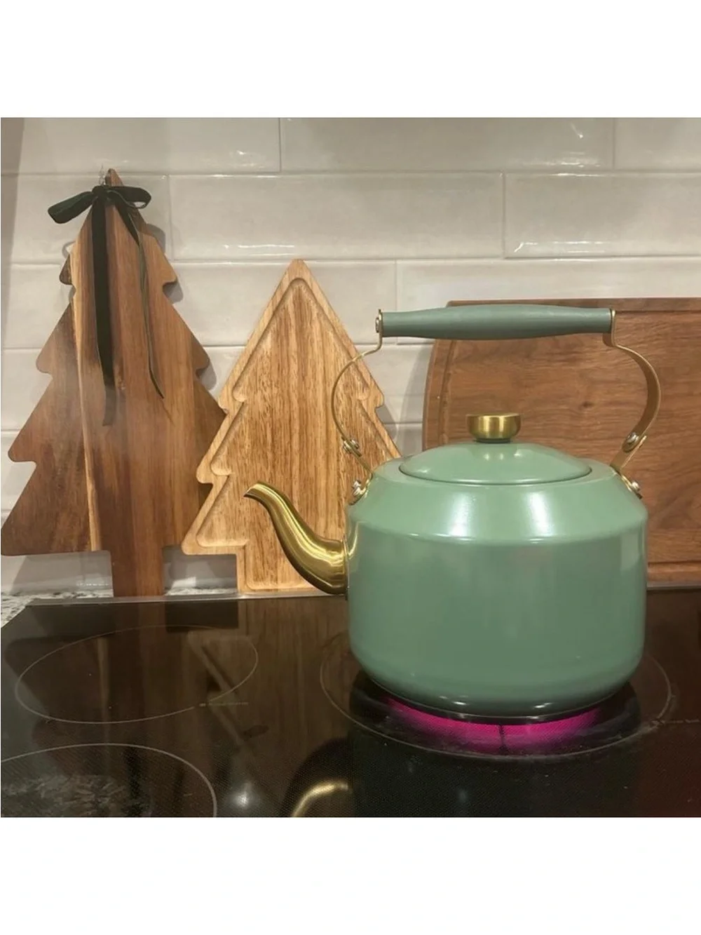 2qt Coated Tea Kettle Bright Olive - Hearth & Hand™ with Magnolia